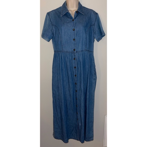 L.L Bean Long Jean Dress - Picture 1 of 6